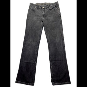 Q-Baby Wrangler 13/14 x 34 No Gap Waistband Jeans Mid Rise Black Riding Western‎
